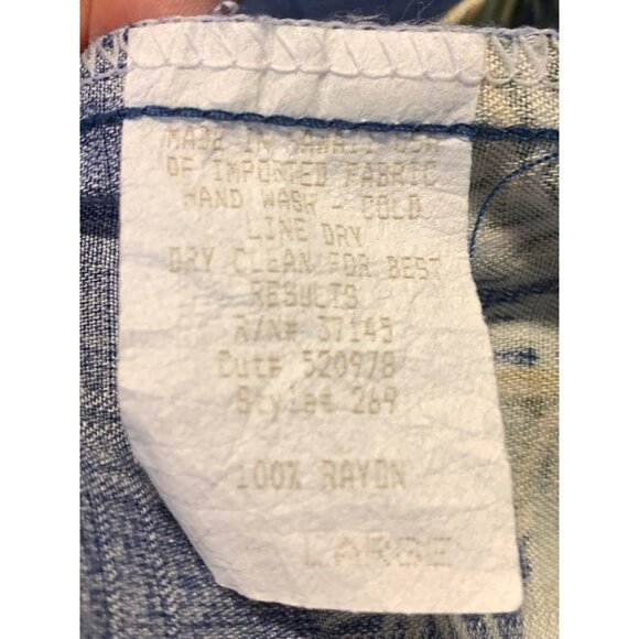 Hilo Hattie Women Size XL Extra Large Aloha Hawaiian Top Shirt Blue Floral EUC - Picture 7 of 7